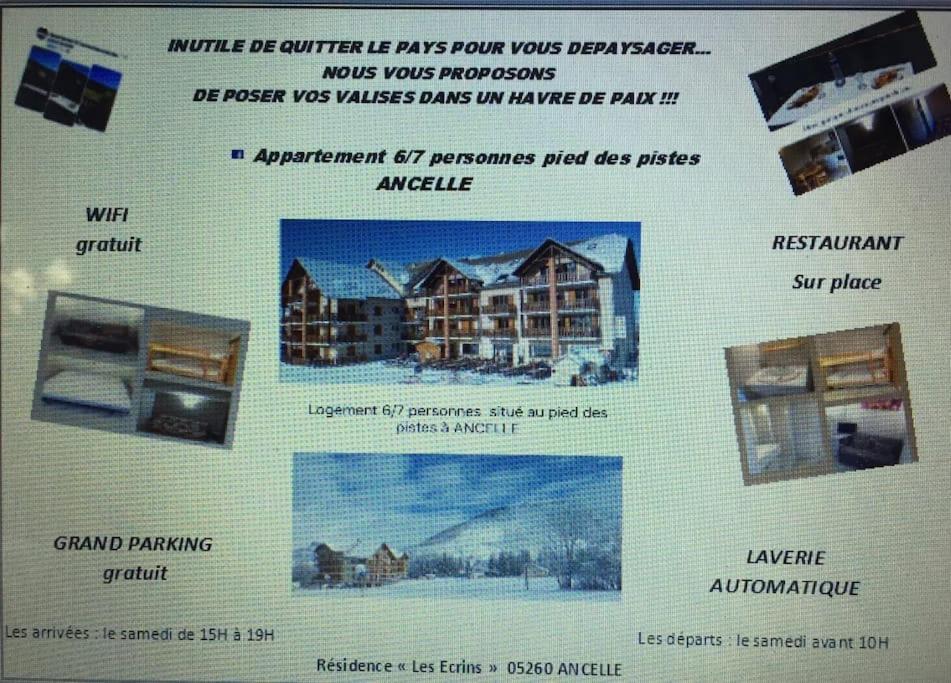 Appart Tres Ensoleille 5-6 Pers Au Pied Des Pistes Ancelle Exteriér fotografie